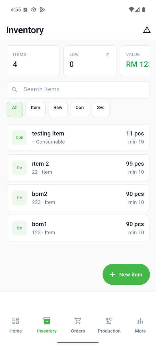 Inventory list